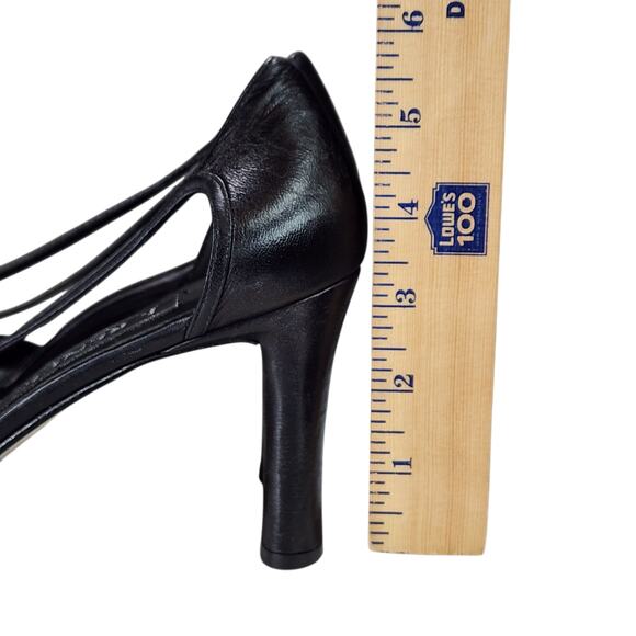 J Renee Pumps sz 13M Womens 6514 Heels Square Toe Black Leather 3.25" READ - Picture 11 of 12